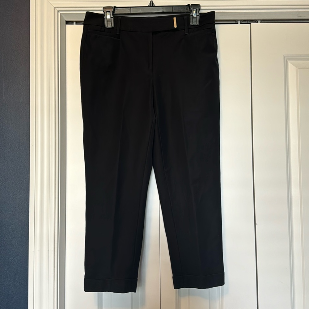 WHBM cropped cuffed black dress pants